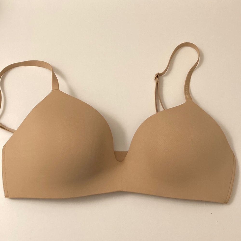 NWOT Calvin Klein Wireless Lightly Lined Demi Bra, light tan